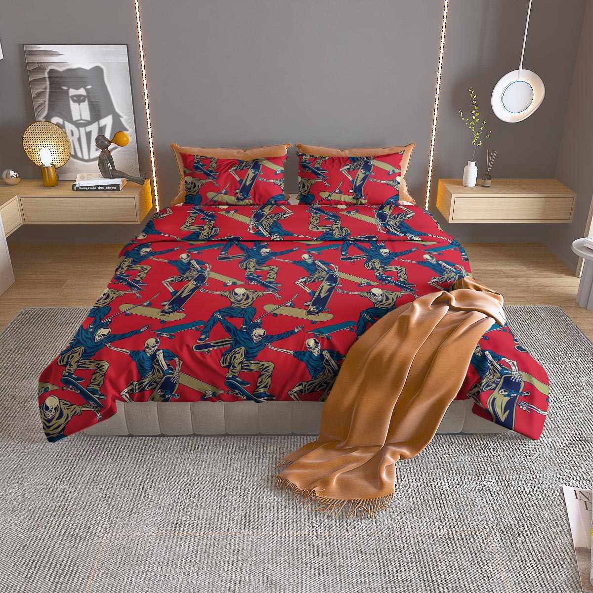 Snake Turquoise Print Duvet Cover Bedding Set