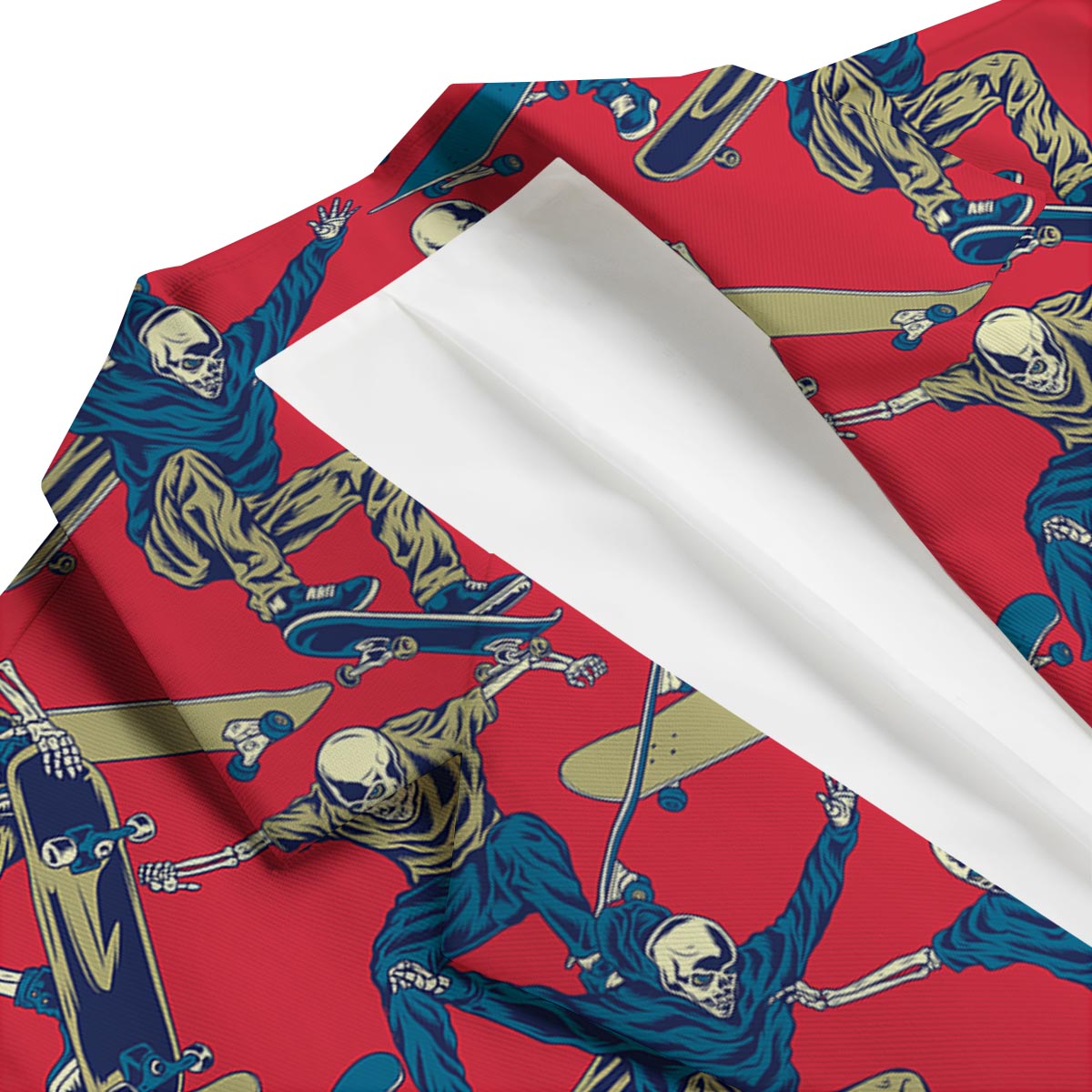 Skeleton Skateboarding Print Pattern Men's Blazer-grizzshop