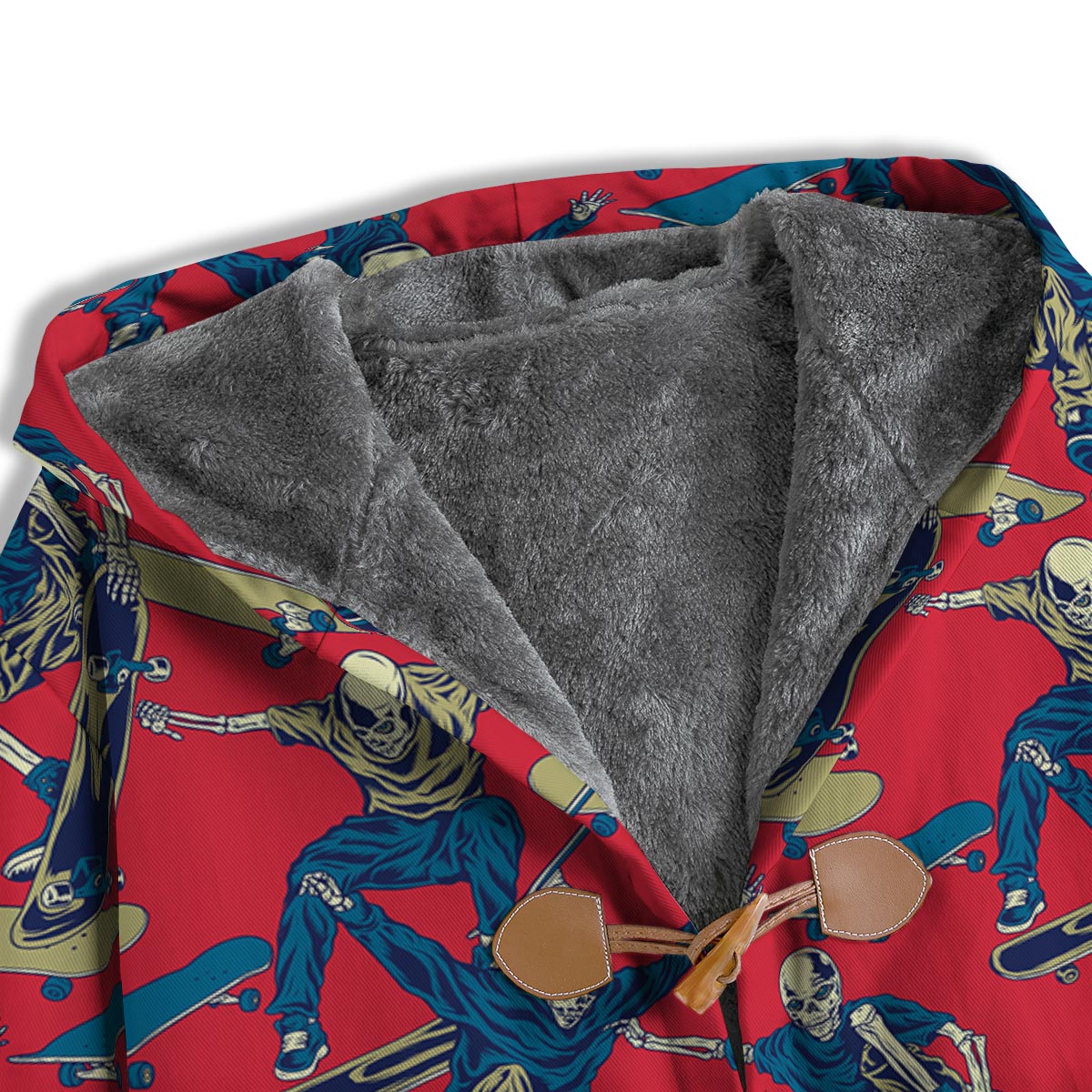 Skeleton Skateboarding Print Pattern Men's Windbreaker Jacket-grizzshop