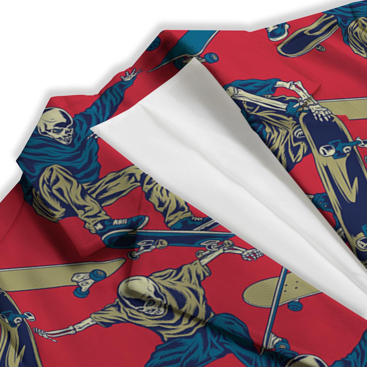 Skeleton Skateboarding Print Pattern Women's Blazer-grizzshop