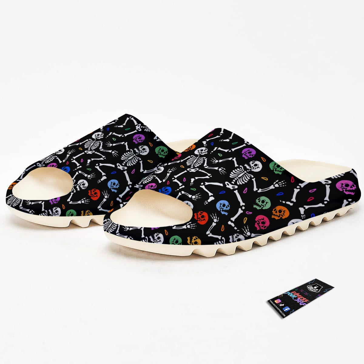 Skeleton Dancing Trippy Print Pattern Sandals-grizzshop