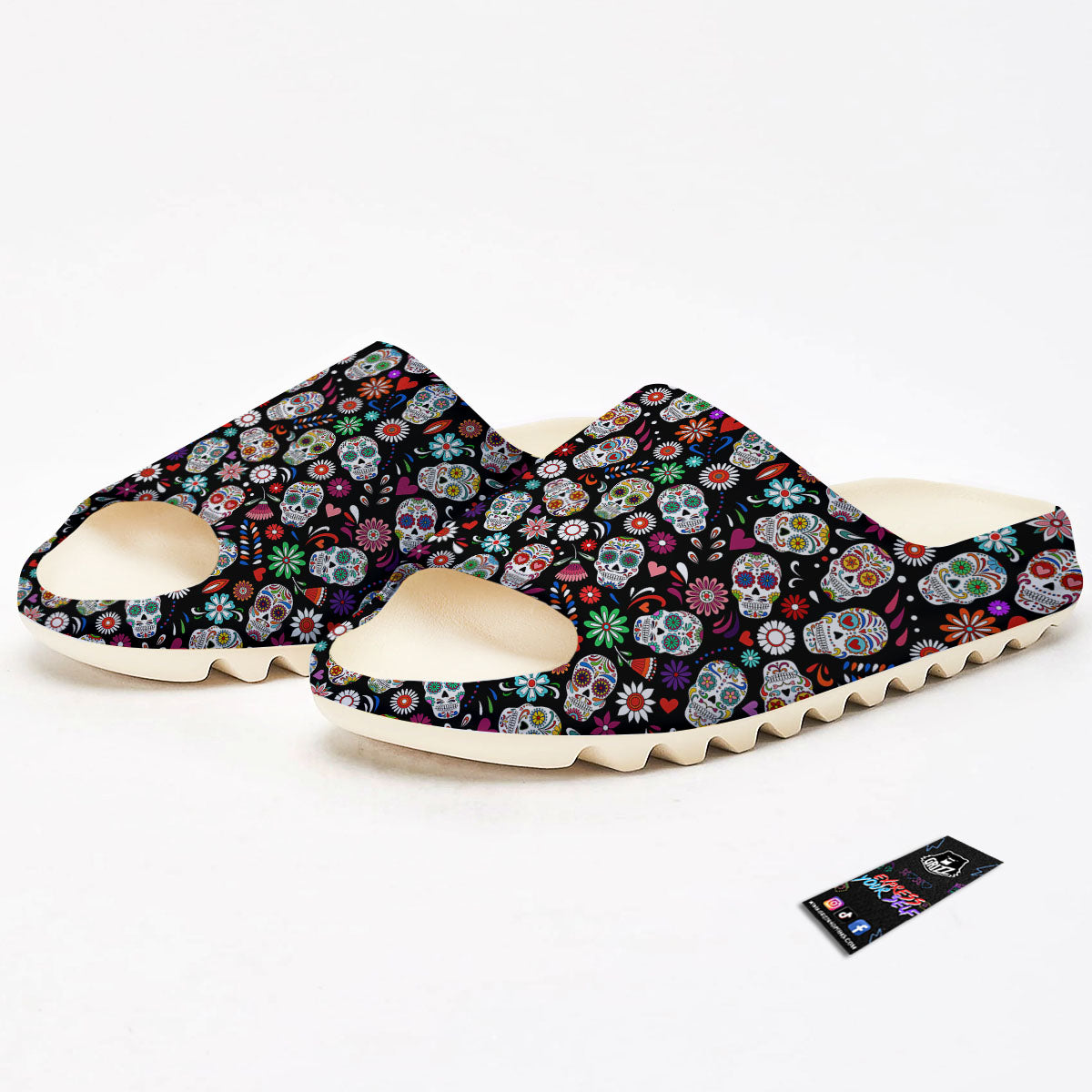 Skeleton Day Of The Dead Print Pattern Sandals-grizzshop