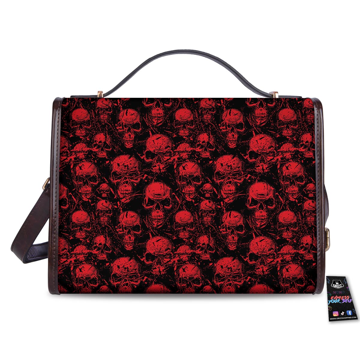Skeleton Scary Print Pattern Women's Satchel Bag