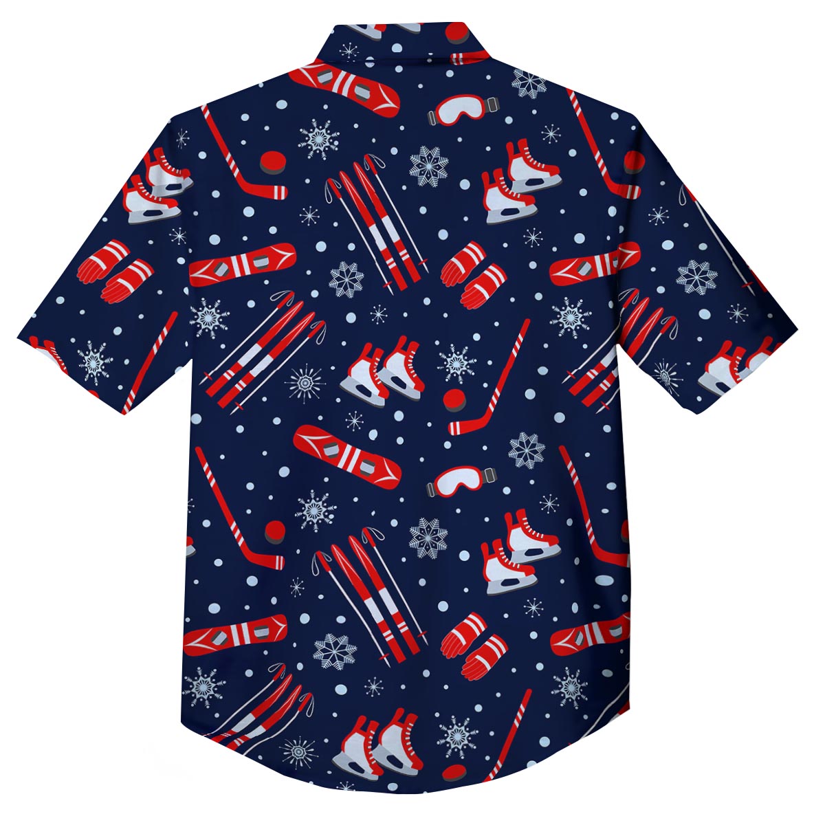 Skiing Equipment Print Pattern Button Up Shirt-grizzshop