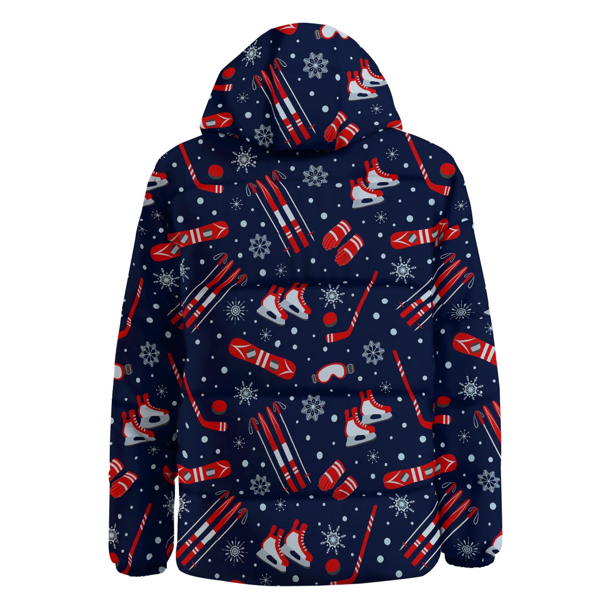 Skiing Equipment Print Pattern Down Jacket-grizzshop