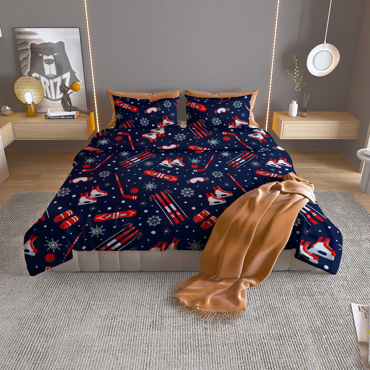 Snake Yellow Print Duvet Cover Bedding Set