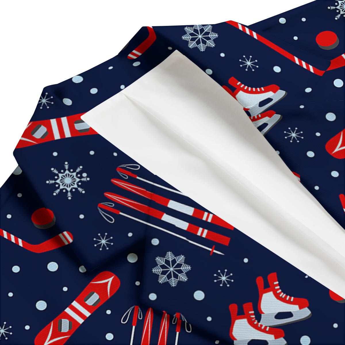 Skiing Equipment Print Pattern Men's Blazer-grizzshop