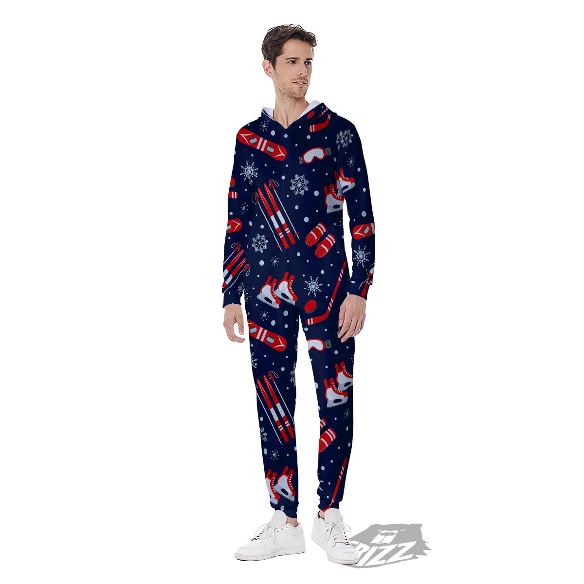 Skiing Equipment Print Pattern Men's Jumpsuit-grizzshop