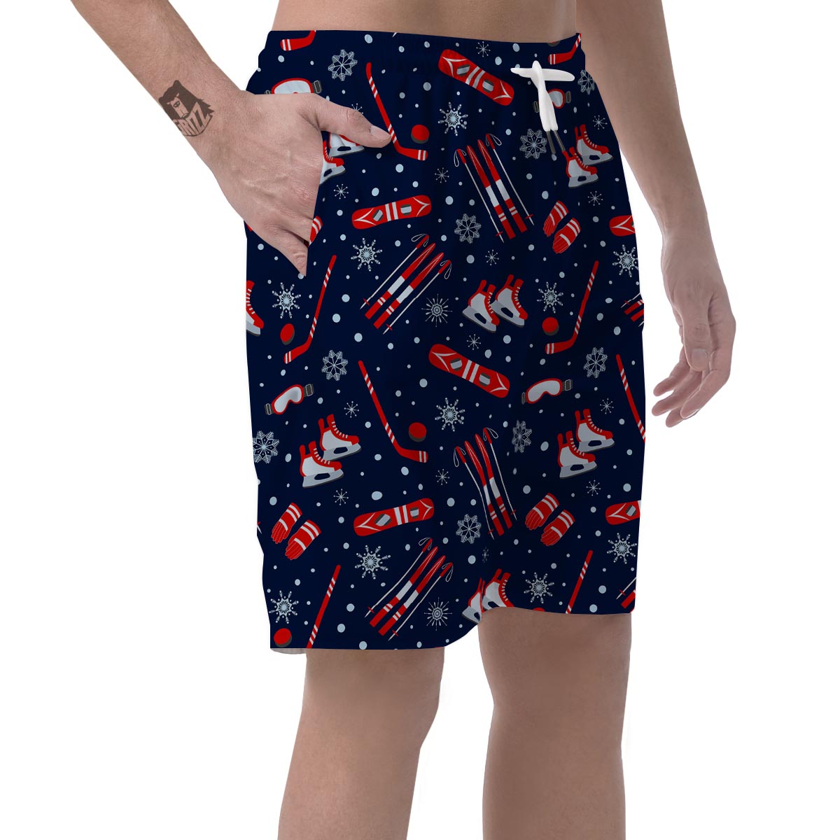 Skiing Equipment Print Pattern Men's Shorts-grizzshop