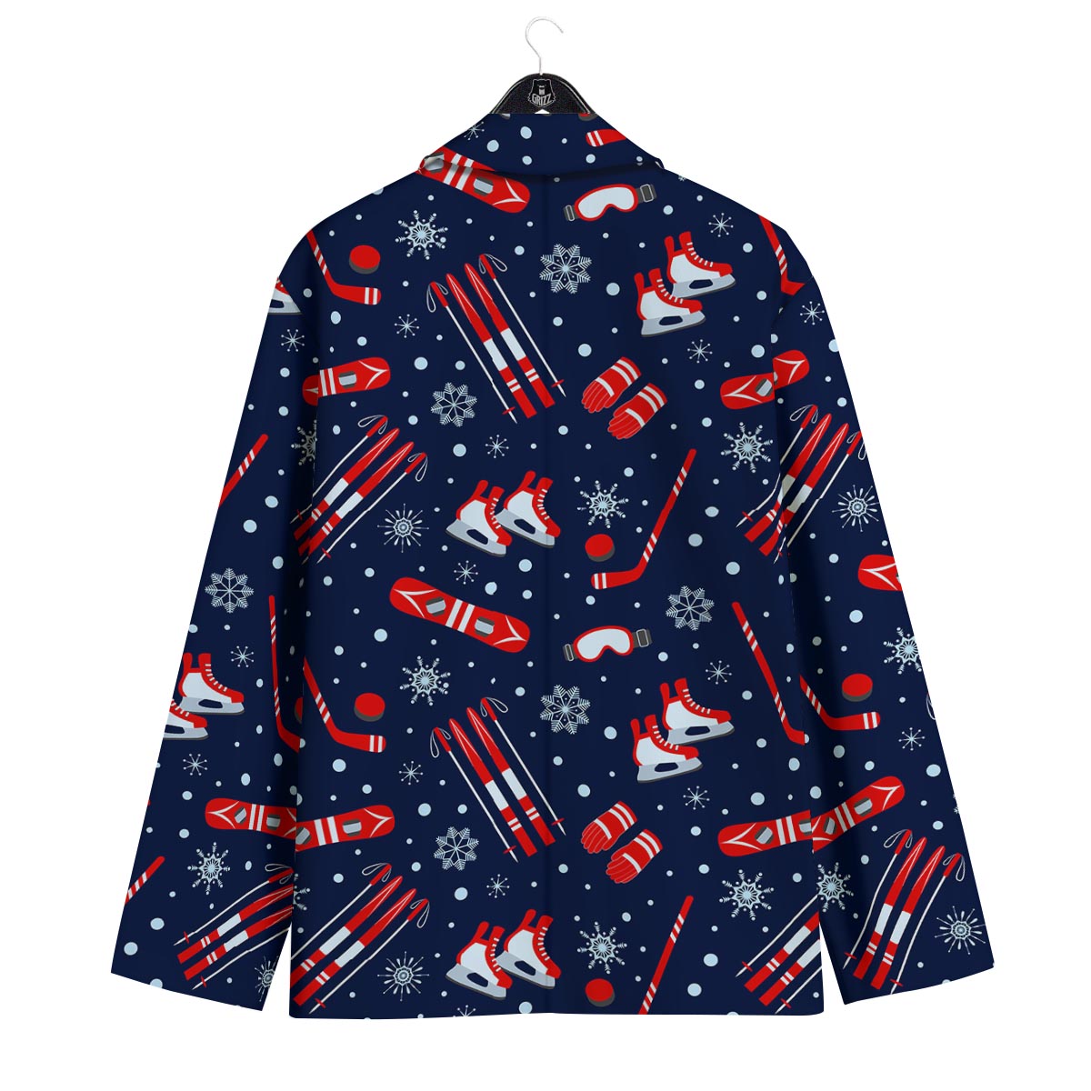 Skiing Equipment Print Pattern Men's Sport Coat-grizzshop