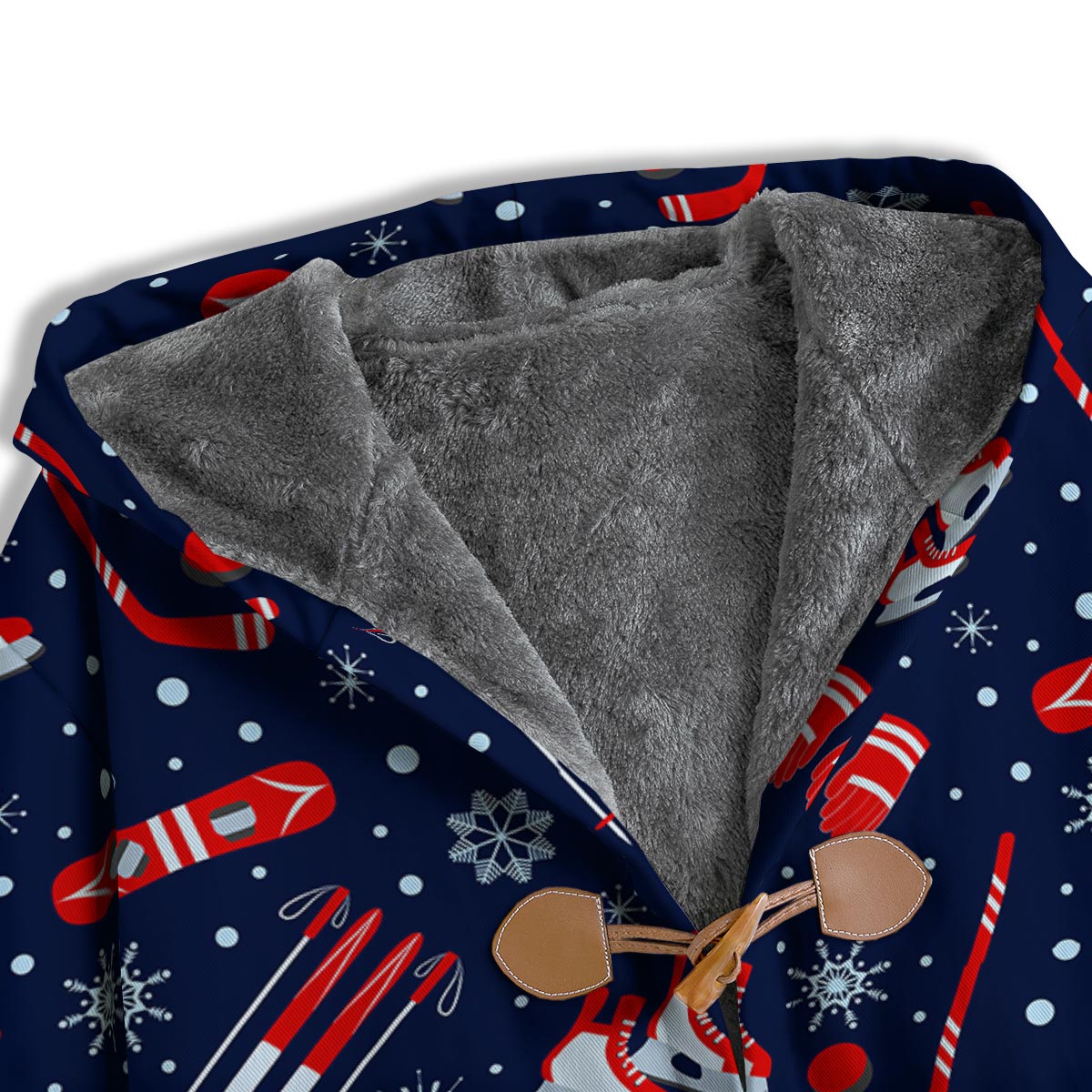 Skiing Equipment Print Pattern Men's Windbreaker Jacket-grizzshop
