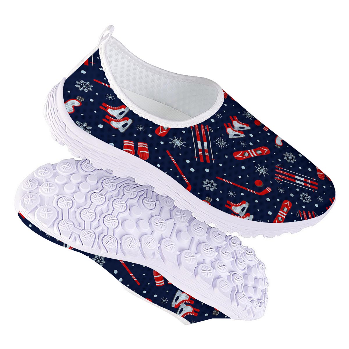 Skiing Equipment Print Pattern Nurse Shoes-grizzshop