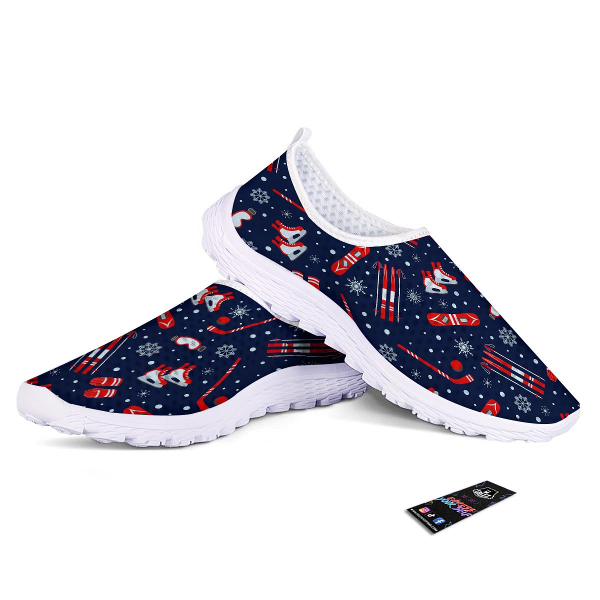 Skiing Equipment Print Pattern Nurse Shoes-grizzshop