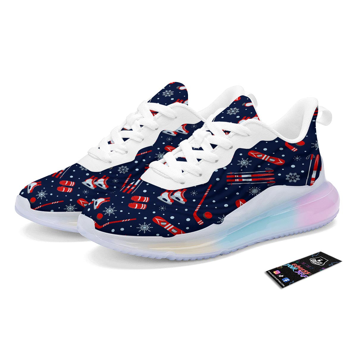 Skiing Equipment Print Pattern Running Sneakers-grizzshop