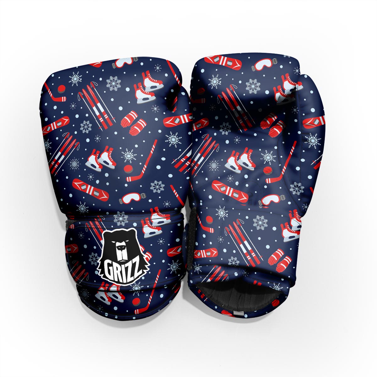 Skiing Equipment Print Pattern Pro Boxing Glove