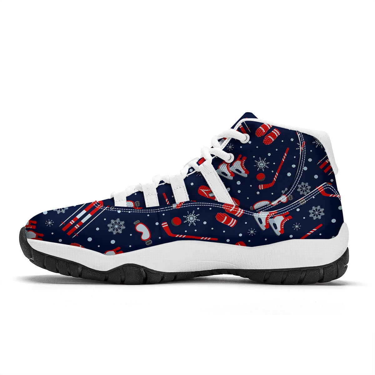 Skiing Equipment Print Pattern White Bball Shoes-grizzshop