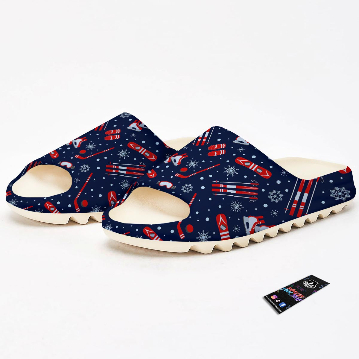Skiing Equipment Print Pattern Sandals-grizzshop