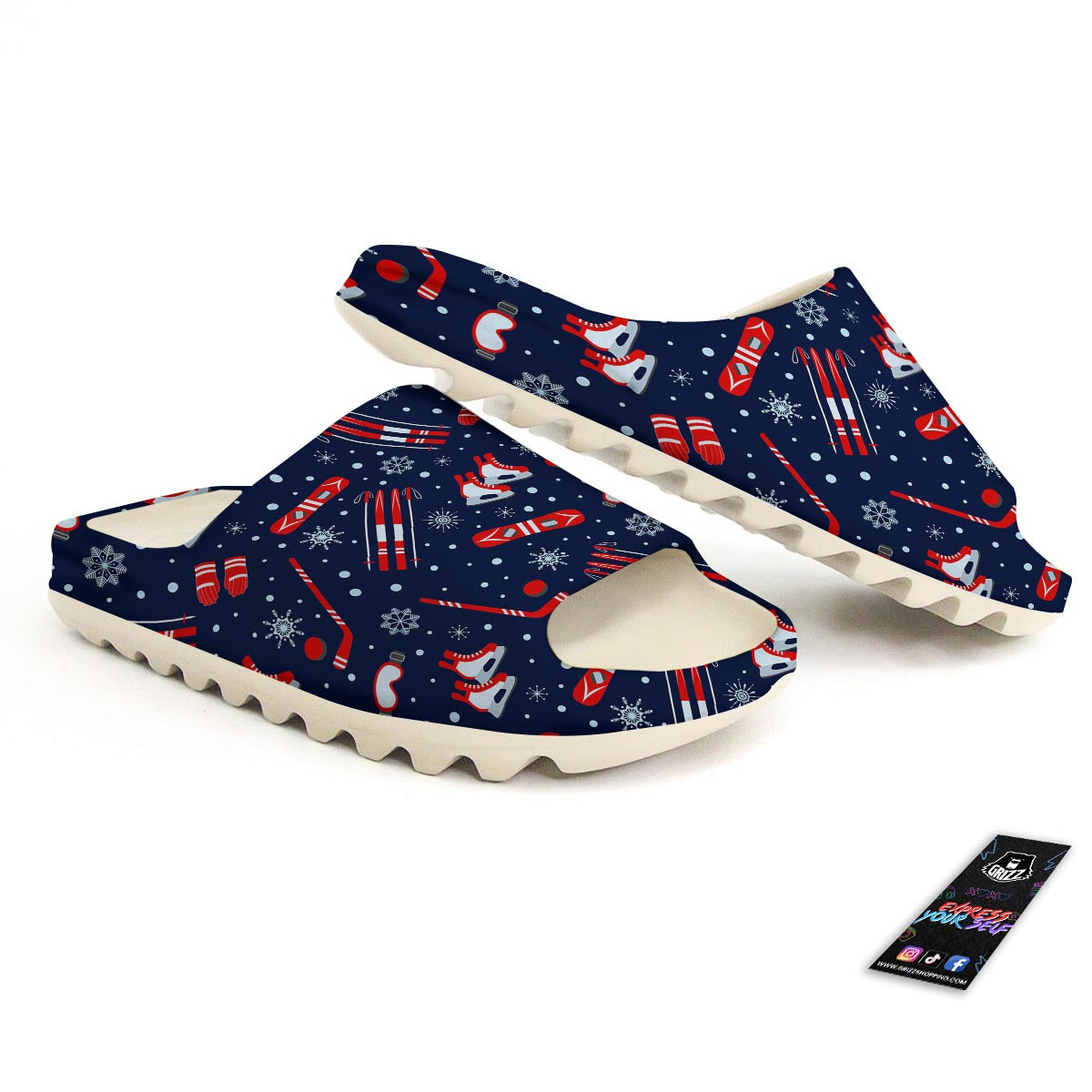 Skiing Equipment Print Pattern Sandals-grizzshop