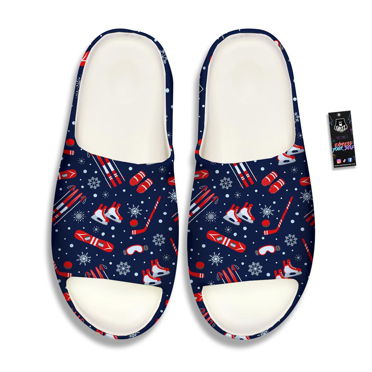Skiing Equipment Print Pattern Sandals-grizzshop