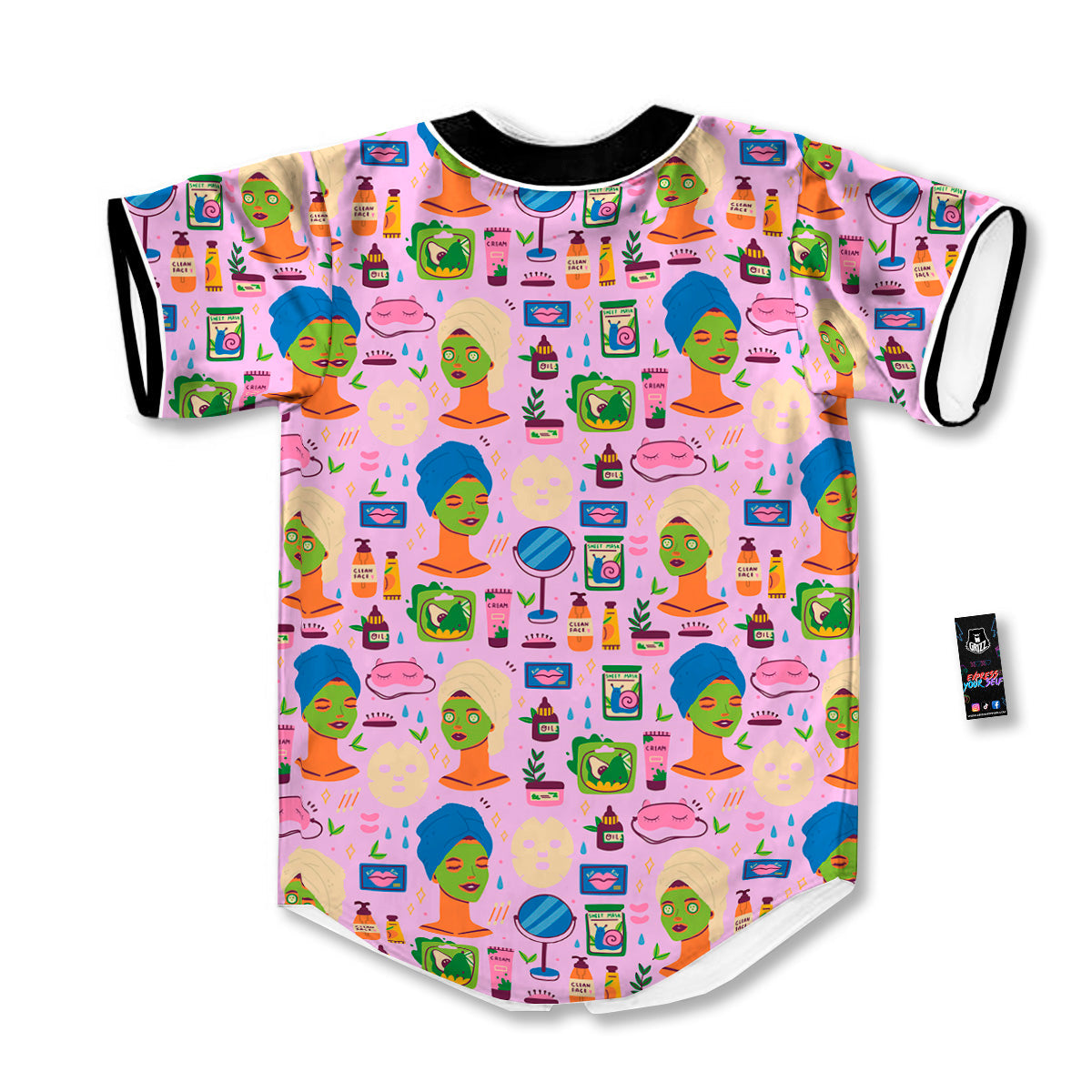 Skin Care And Face Care Print Pattern Baseball Jersey-grizzshop