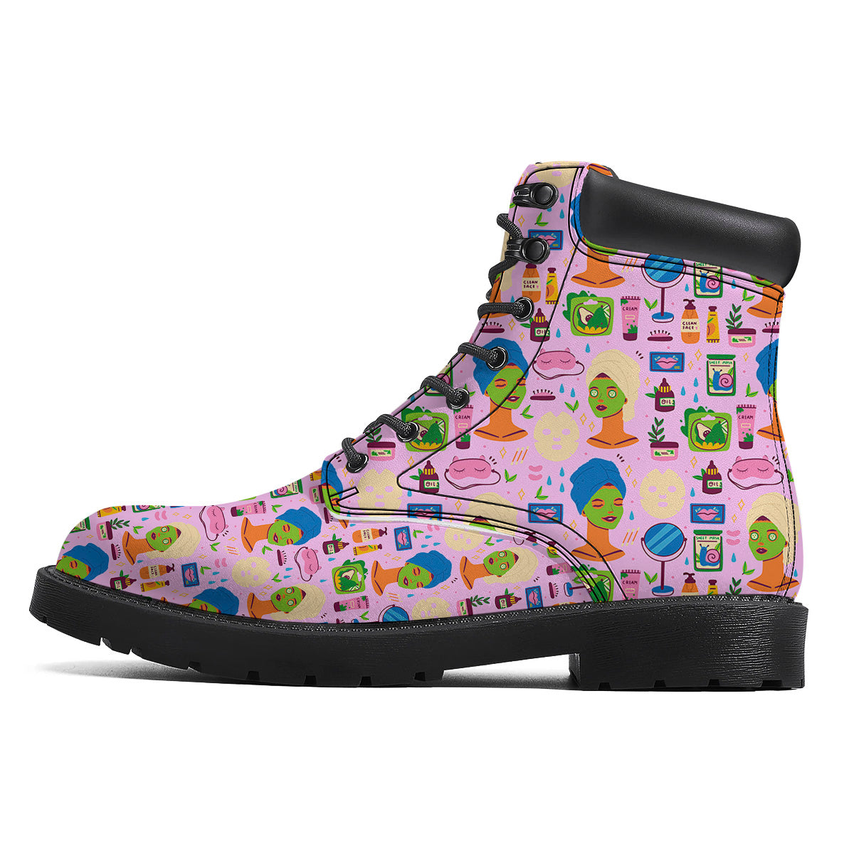 Skin Care And Face Care Print Pattern Boots-grizzshop