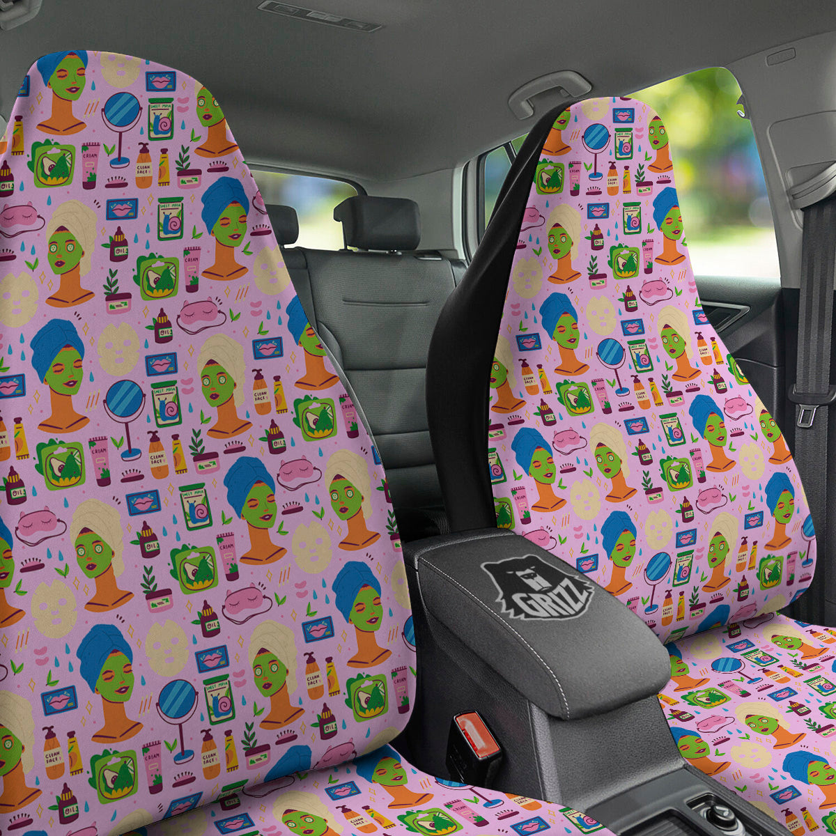 Skin Care And Face Care Print Pattern Car Seat Covers-grizzshop