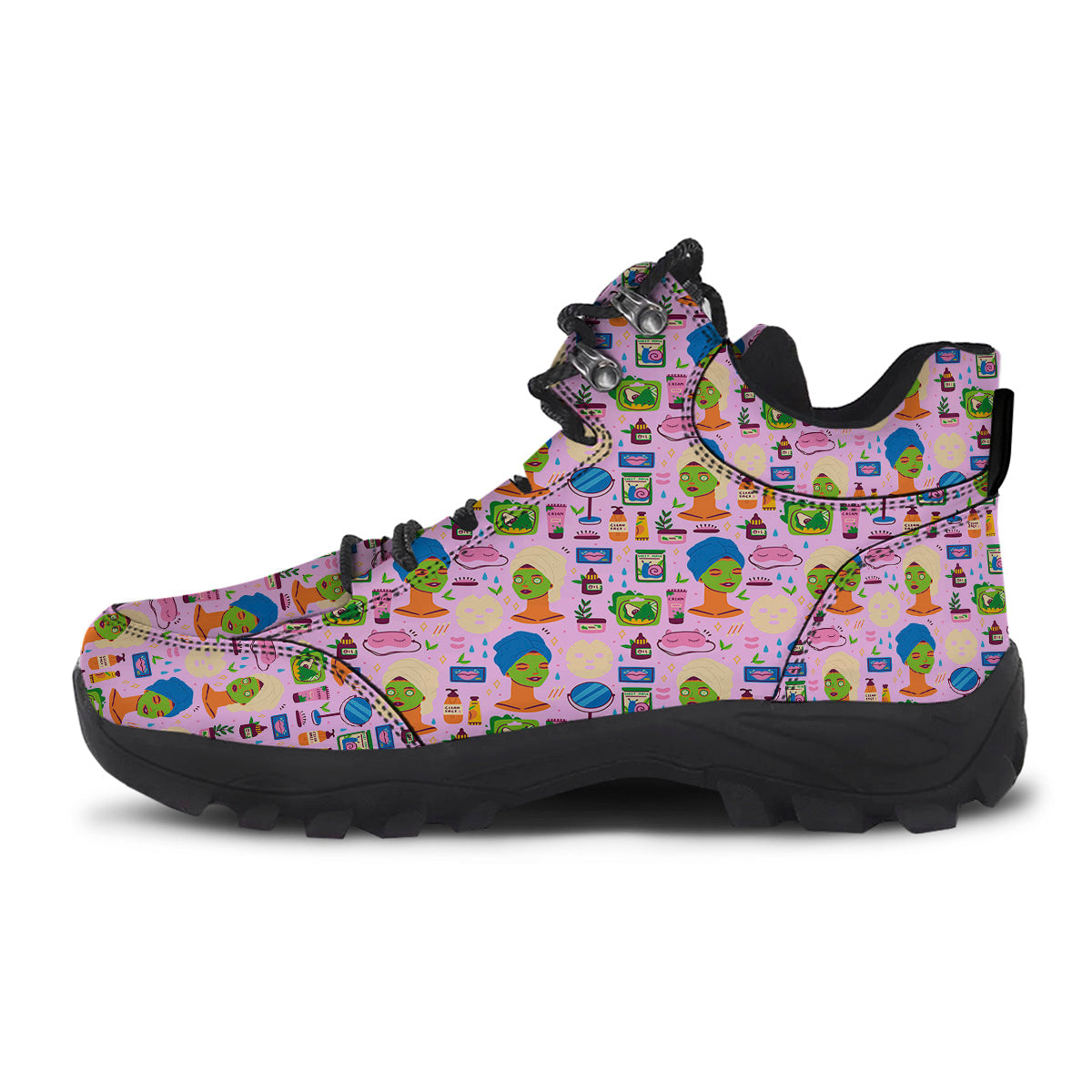 Skin Care And Face Care Print Pattern Hiking Shoes-grizzshop