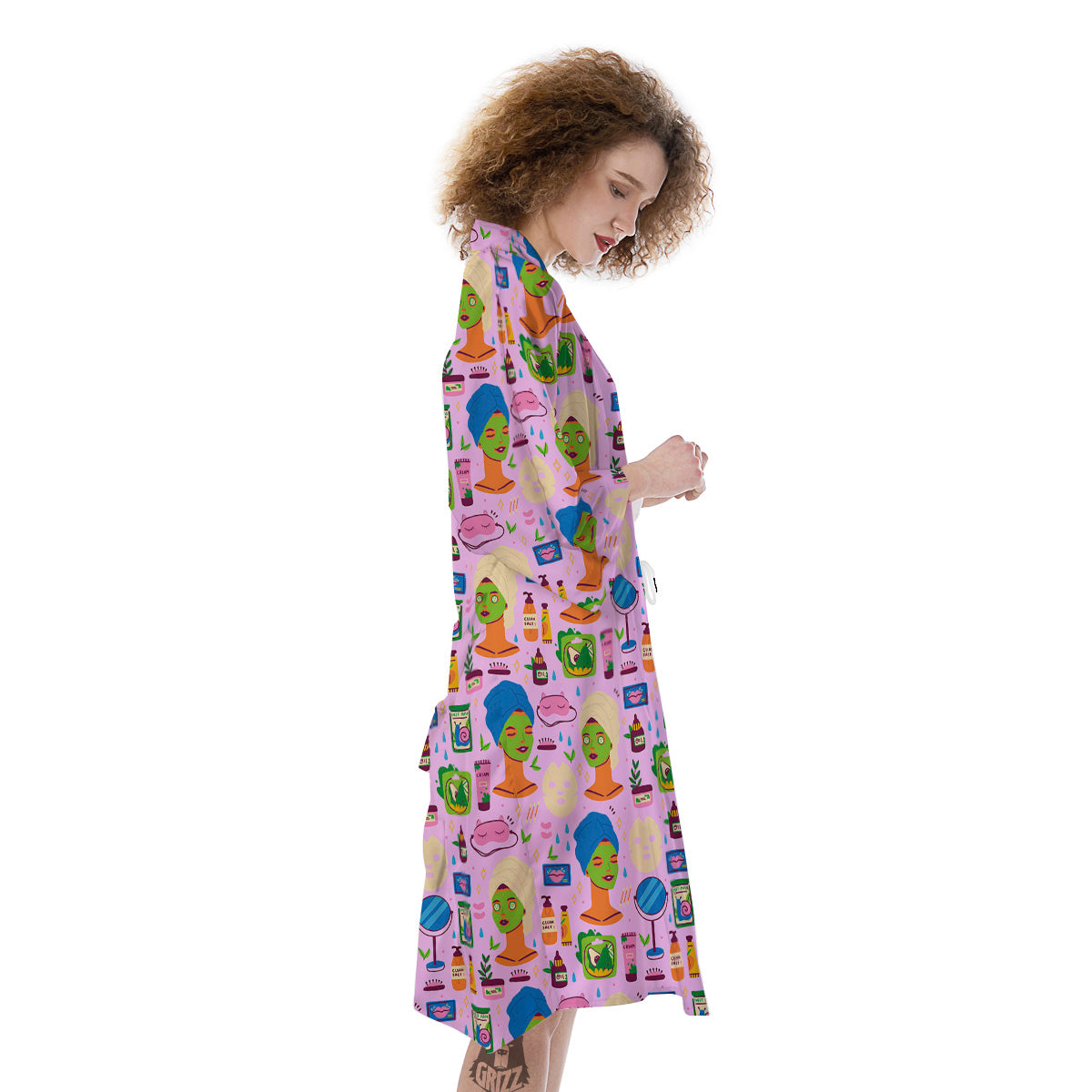 Skin Care And Face Care Print Pattern Kimono-grizzshop