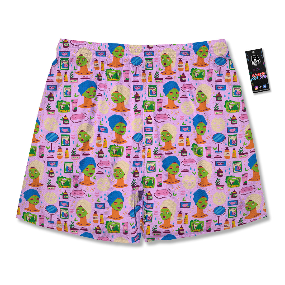 Skin Care And Face Care Print Pattern Men's Running Shorts-grizzshop