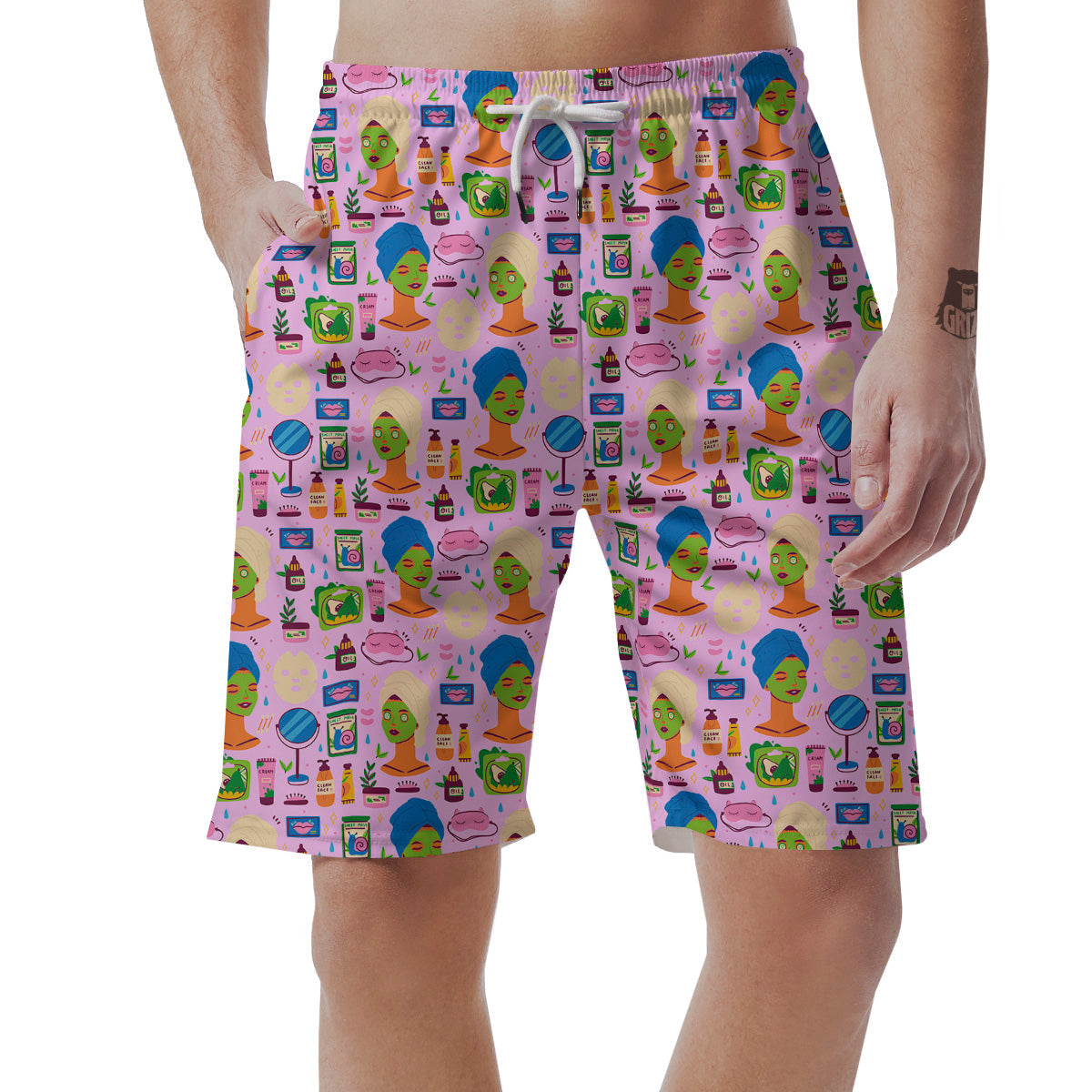 Skin Care And Face Care Print Pattern Men's Shorts-grizzshop