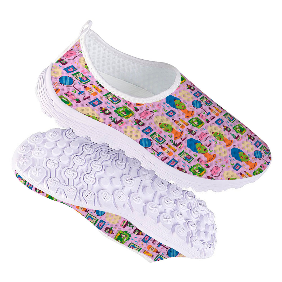 Skin Care And Face Care Print Pattern Nurse Shoes-grizzshop