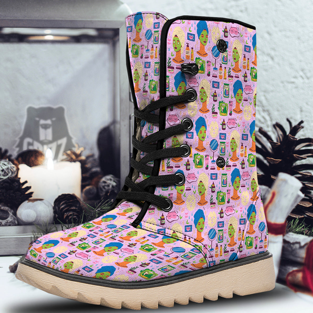 Skin Care And Face Care Print Pattern Snow Boots-grizzshop