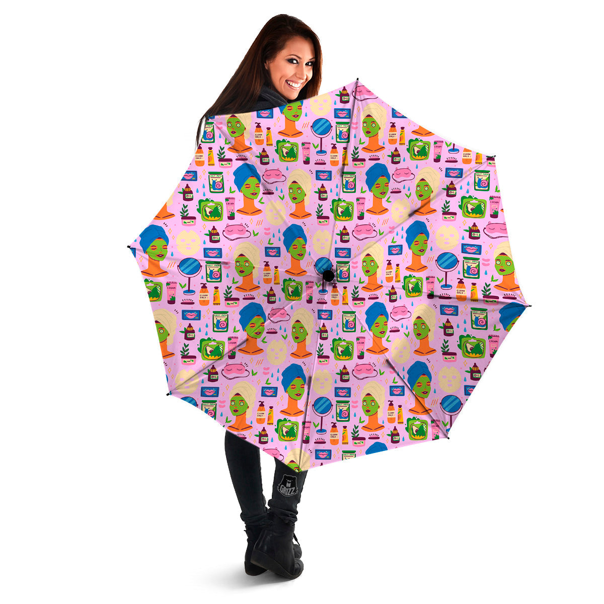Skin Care And Face Care Print Pattern Umbrella-grizzshop