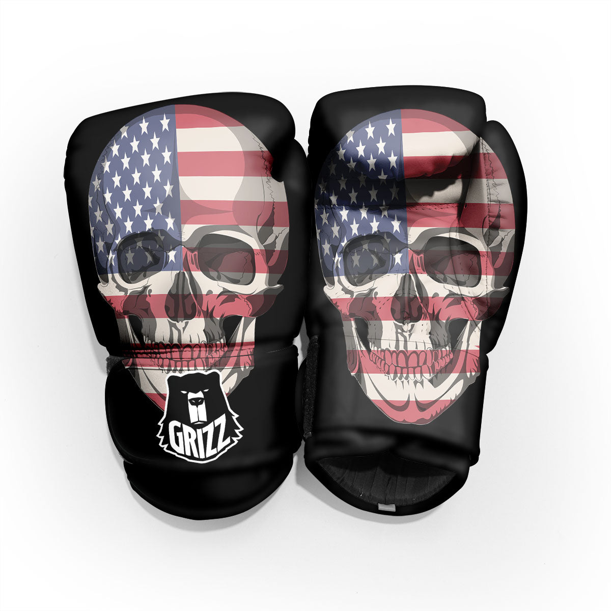 Skull American Flag Print Pro Boxing Glove