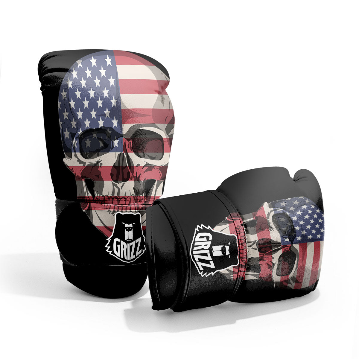 Skull American Flag Print Pro Boxing Glove