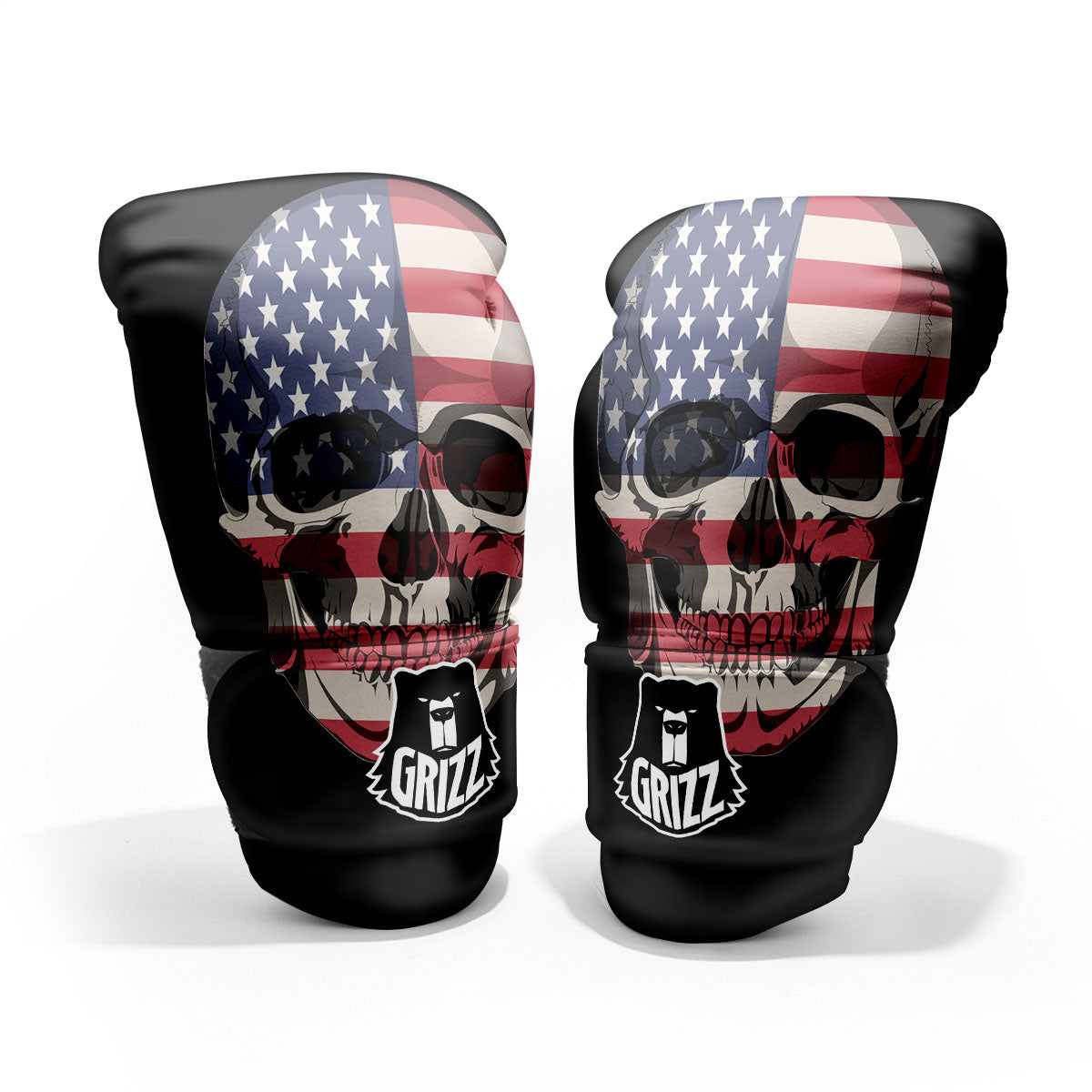 Skull American Flag Print Pro Boxing Glove