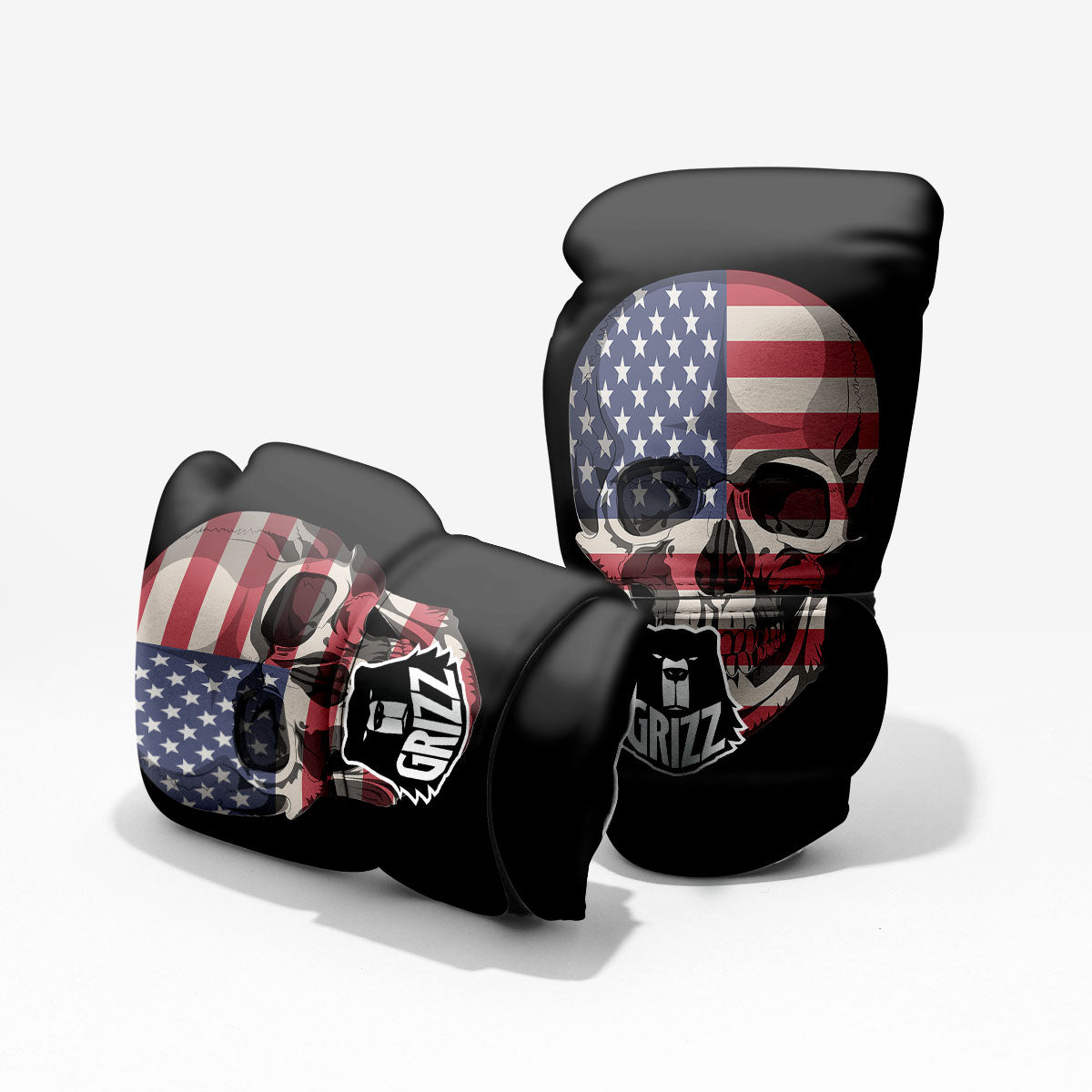 Skull American Flag Print Pro Boxing Glove