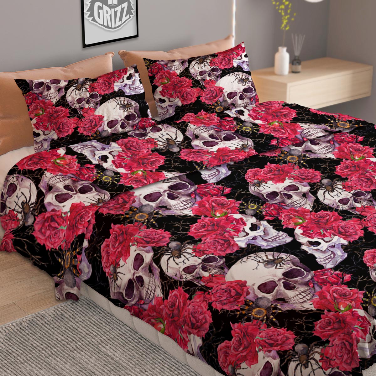Snakeskin Black And Tan Print Pattern Duvet Cover Bedding Set