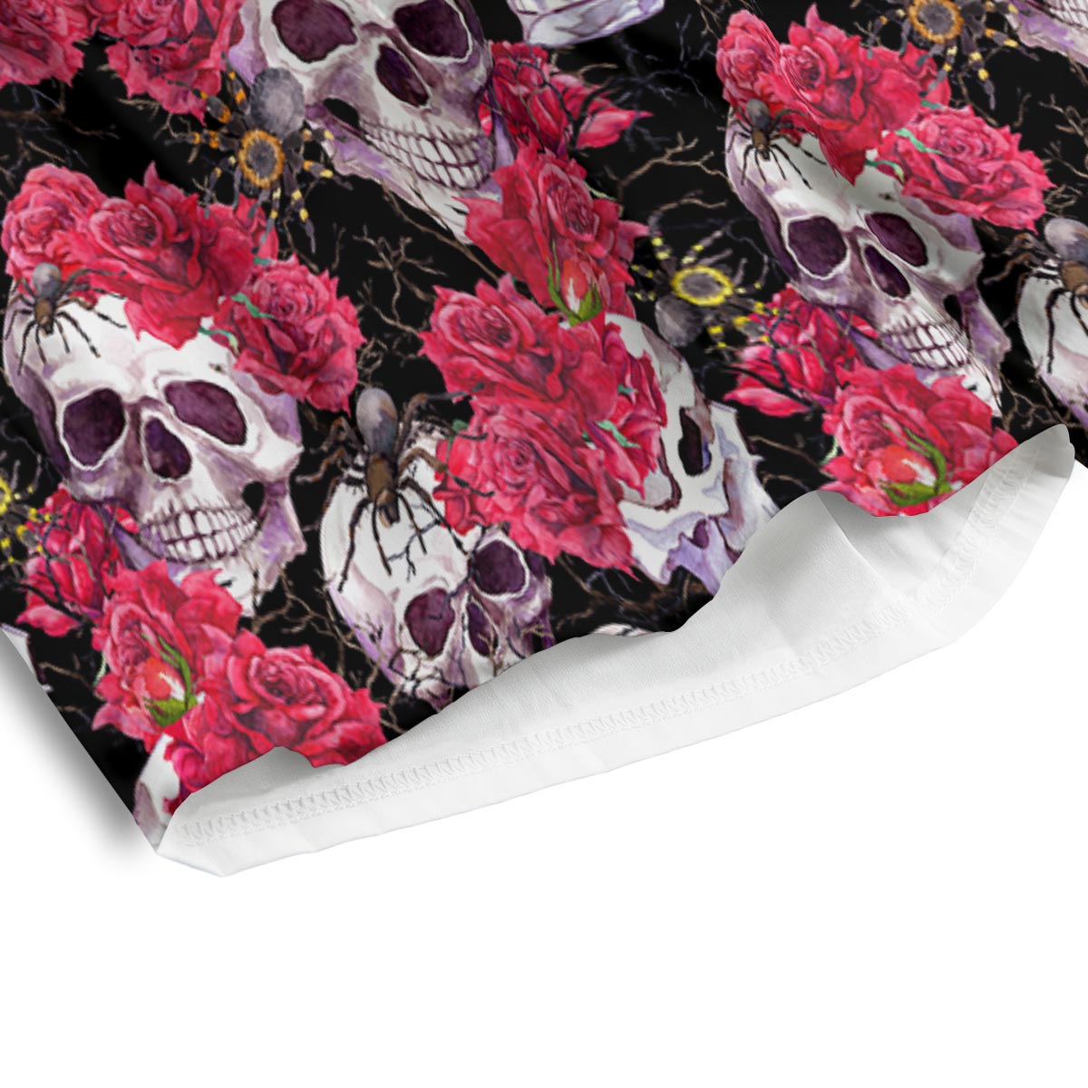 Skull And Rose Print Pattern Men's Athletic Shorts
