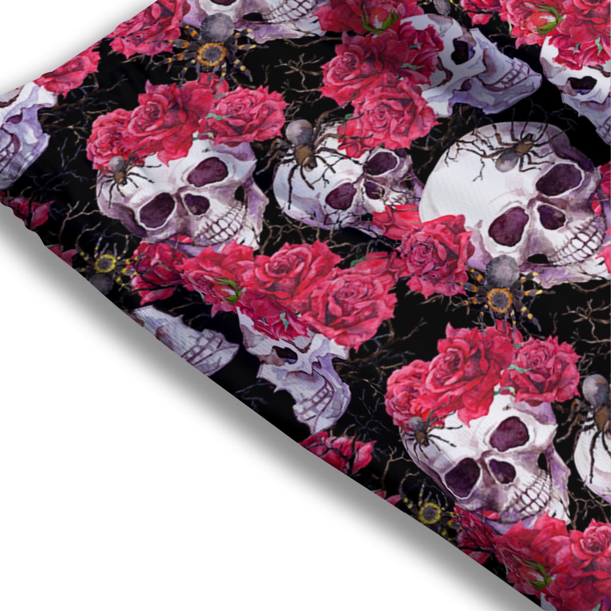 Skull And Rose Print Pattern Mesh Shorts