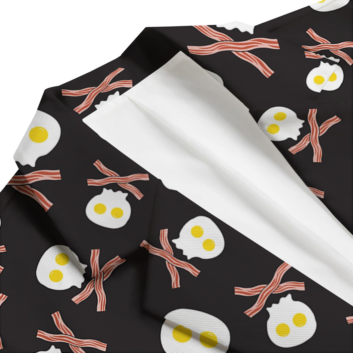Skull Bacon Egg Pattern Print Men's Blazer-grizzshop