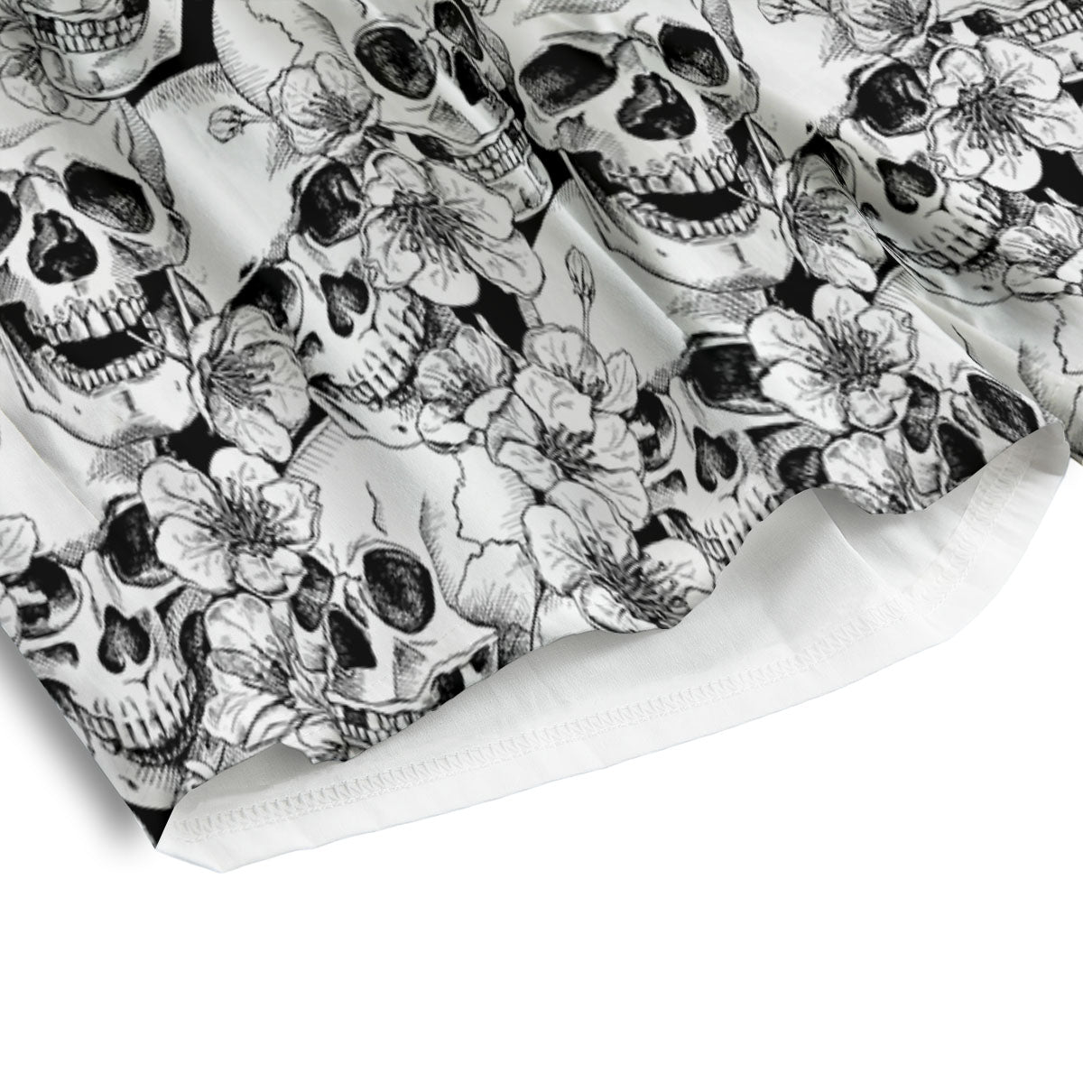 Skull Blossom Peony Print Pattern Men's Athletic Shorts