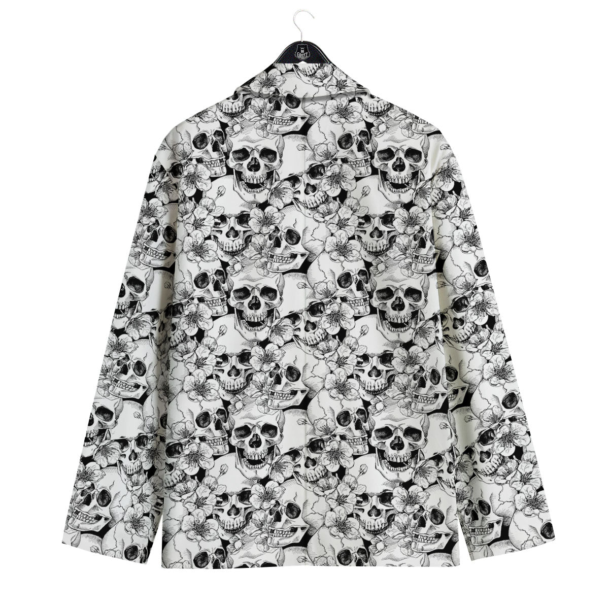 Skull Blossom Peony Print Pattern Men's Sport Coat-grizzshop