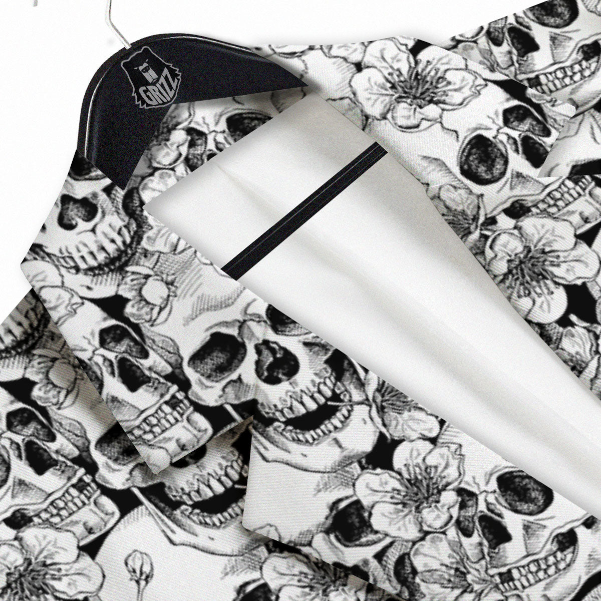 Skull Blossom Peony Print Pattern Men's Sport Coat-grizzshop