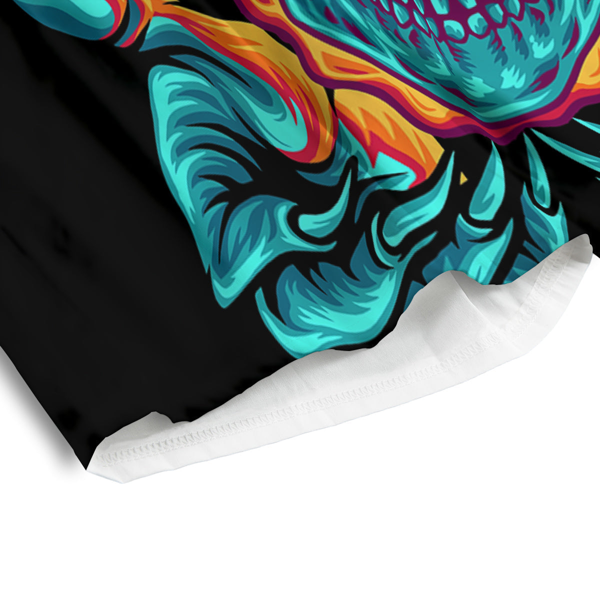 Skull Burning Print Men's Athletic Shorts