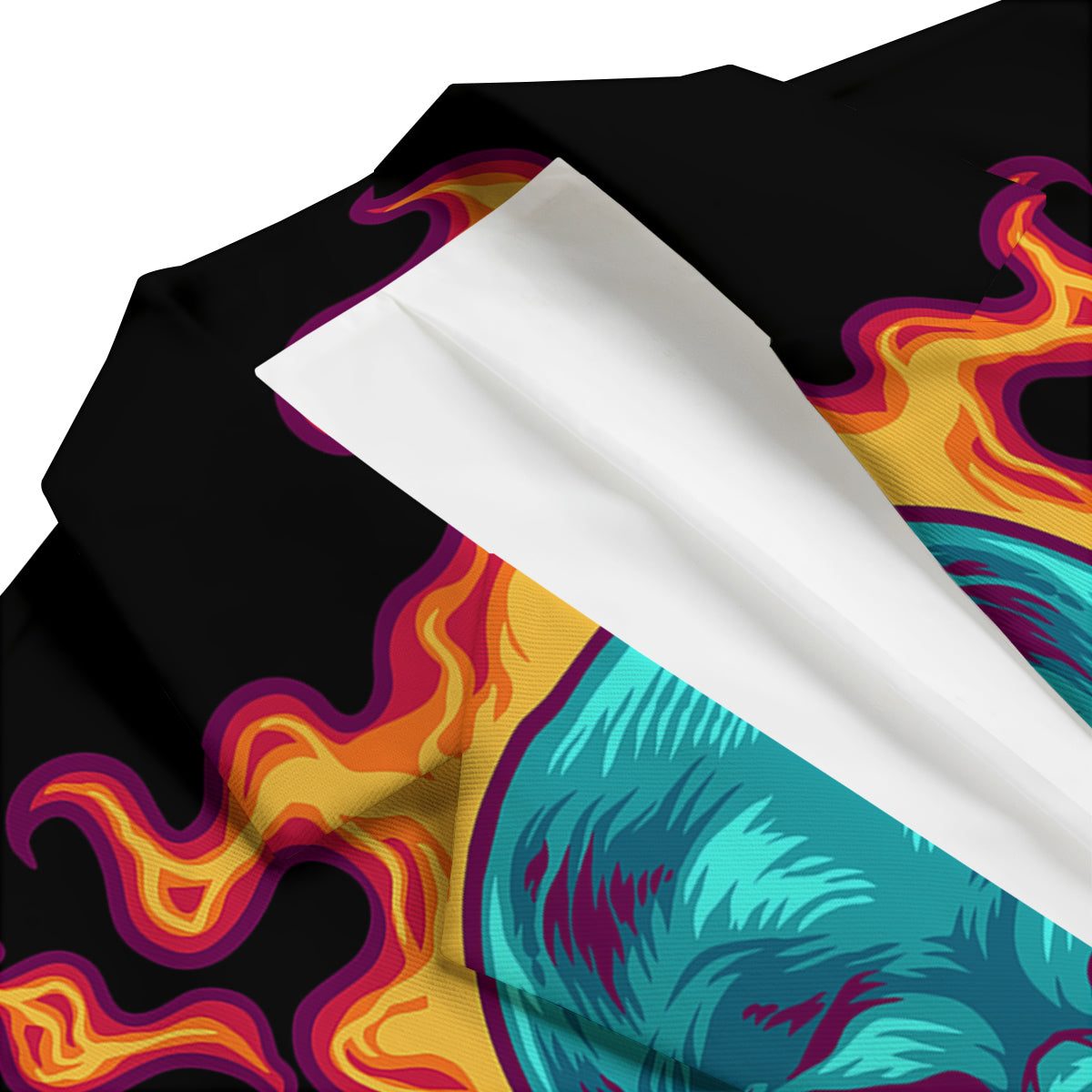 Skull Burning Print Men's Blazer-grizzshop