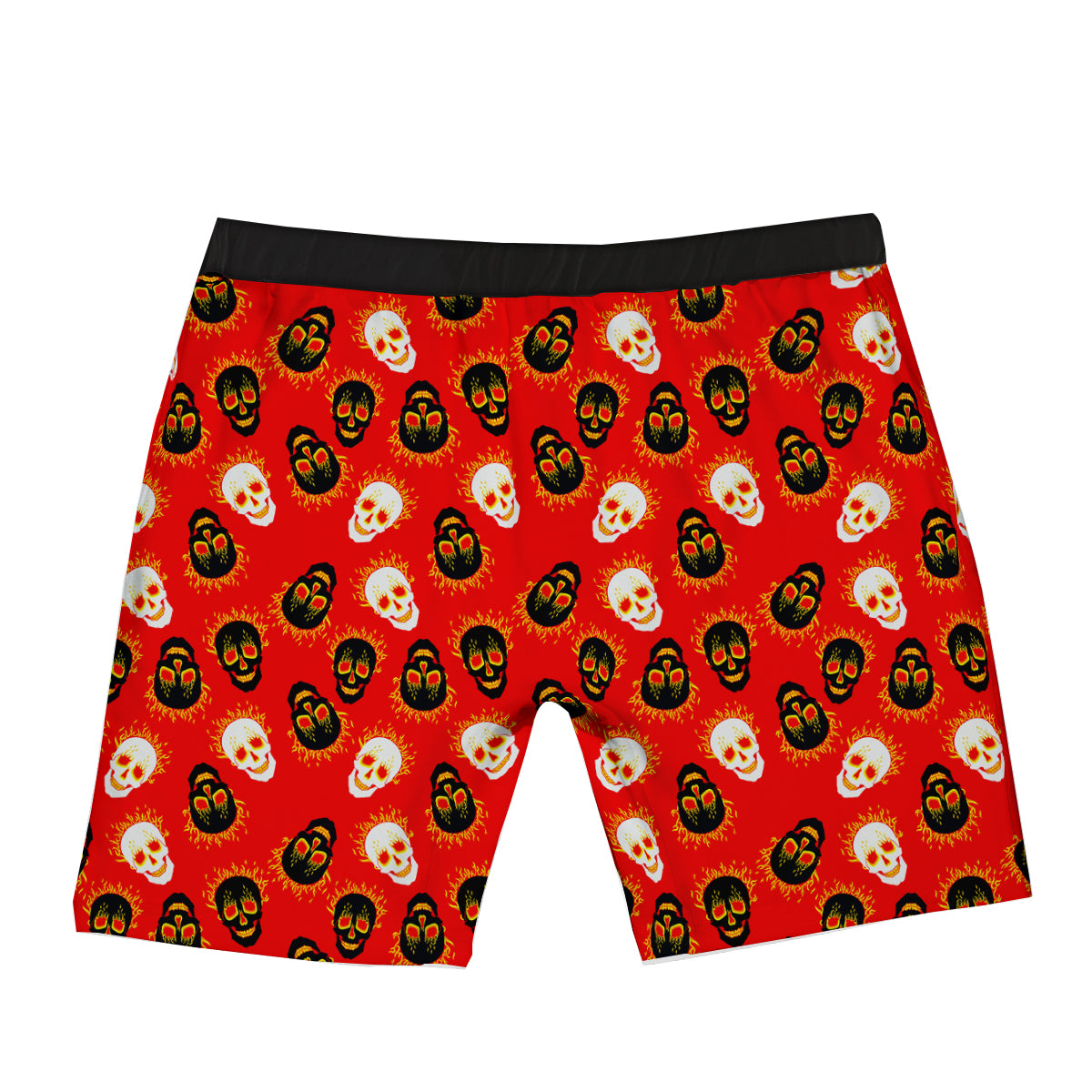 Skull Burning Print Pattern Boxer Briefs-grizzshop