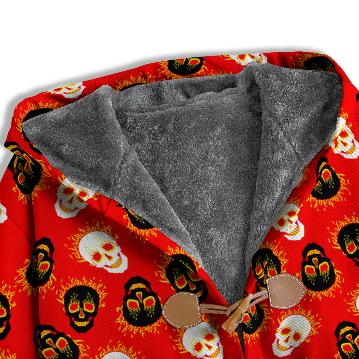 Skull Burning Print Pattern Men's Windbreaker Jacket-grizzshop