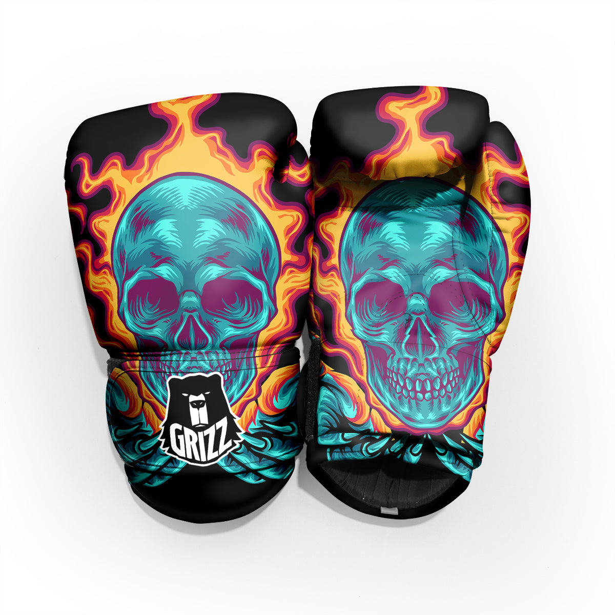 Skull Burning Print Pro Boxing Glove