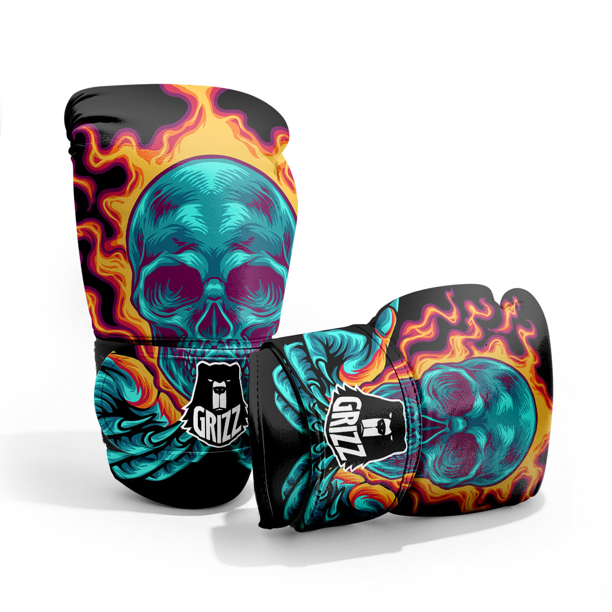 Skull Burning Print Pro Boxing Glove